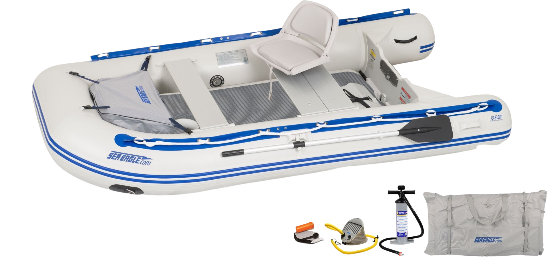 Sea Eagle 106SR 10'6" Sport Runabout Inflatable Boat Drop Stitch Swivel Seat Package (New)