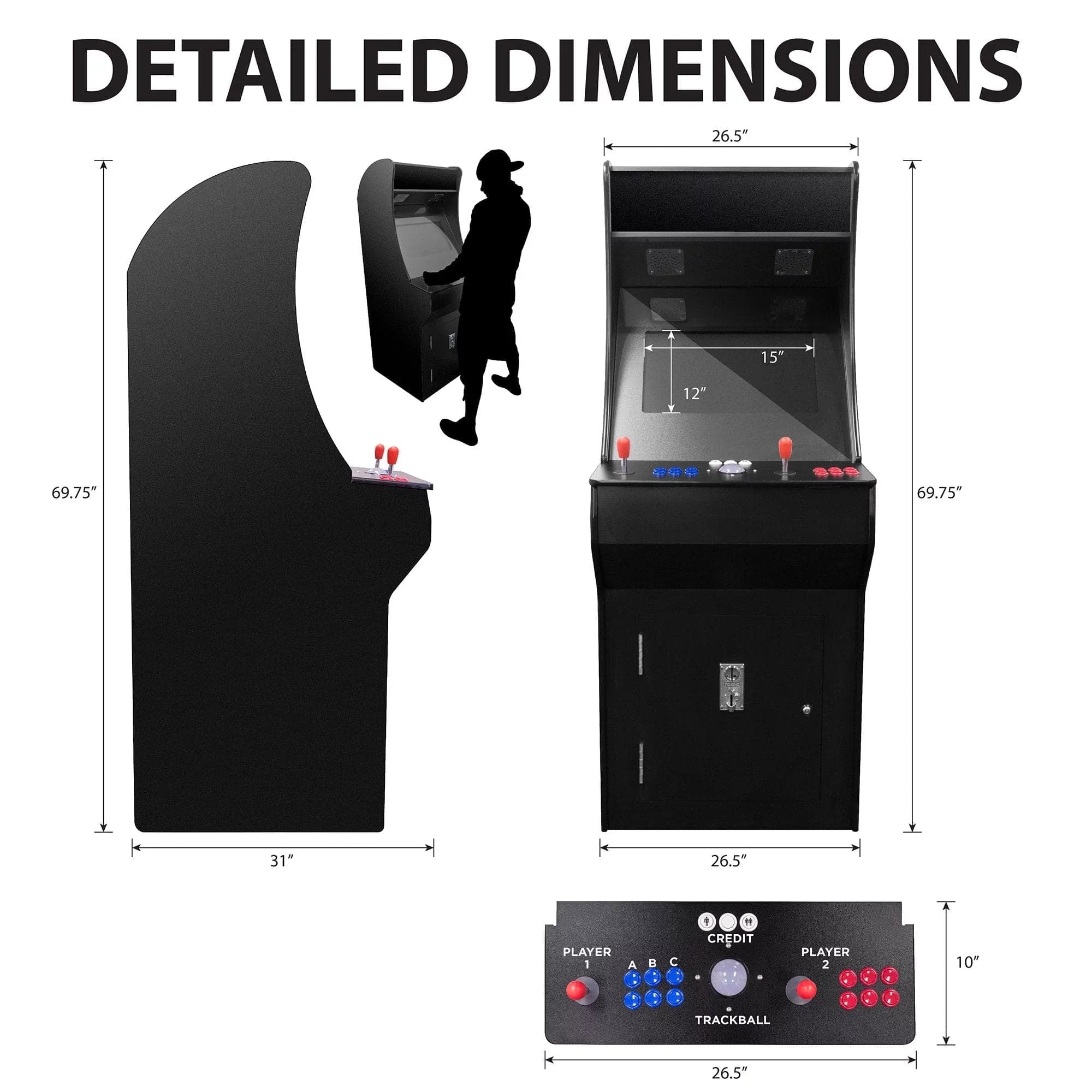 Creative Arcades 2-Player Classic Arcade Machine