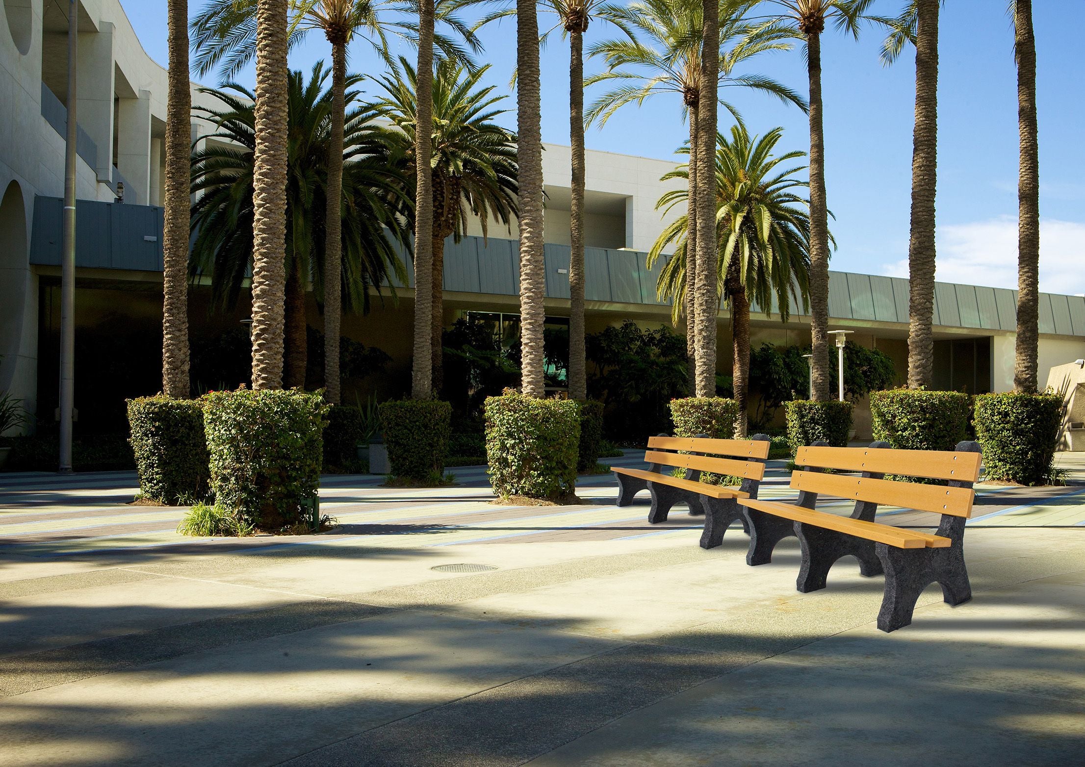 UltraSite 100% Recycled Bench with Back, 2 X 6 Planks
