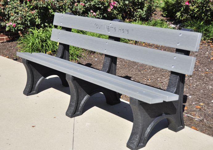 UltraSite 100% Recycled Bench with Back, 2 X 6 Planks