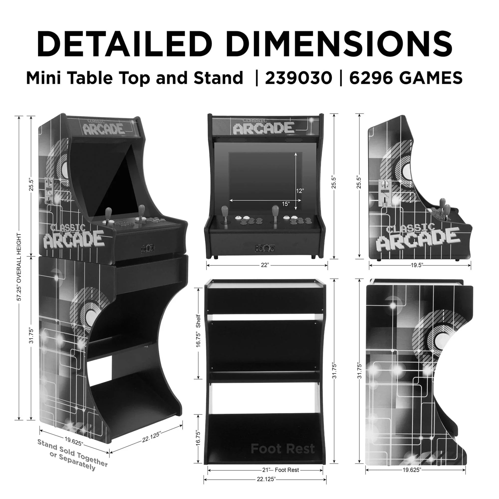 Creative Arcades 2-Player Mini 19" LCD Portable Tabletop Arcade Machine
