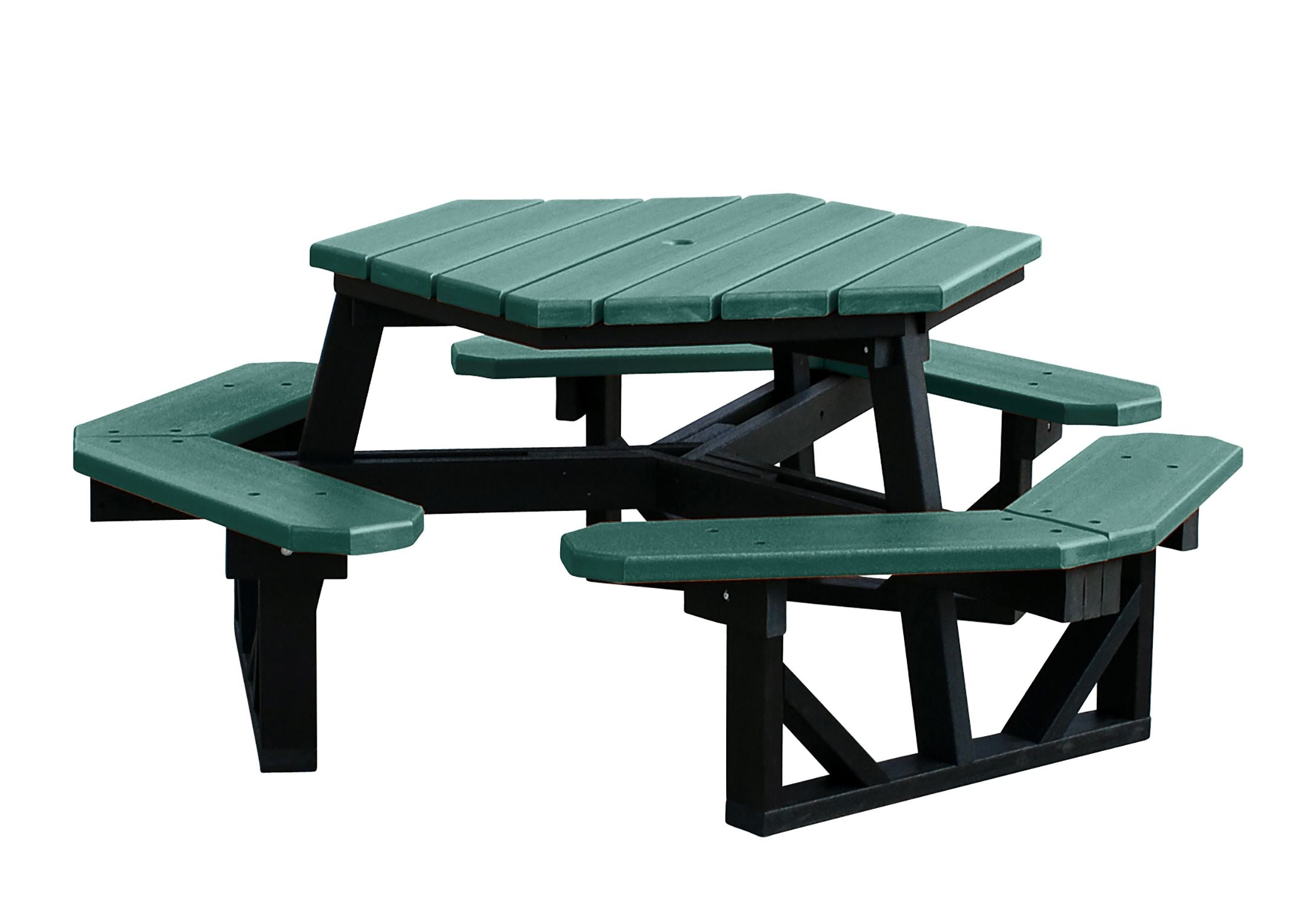 UltraSite 6' Hexagon 100% Recycled Picnic Table
