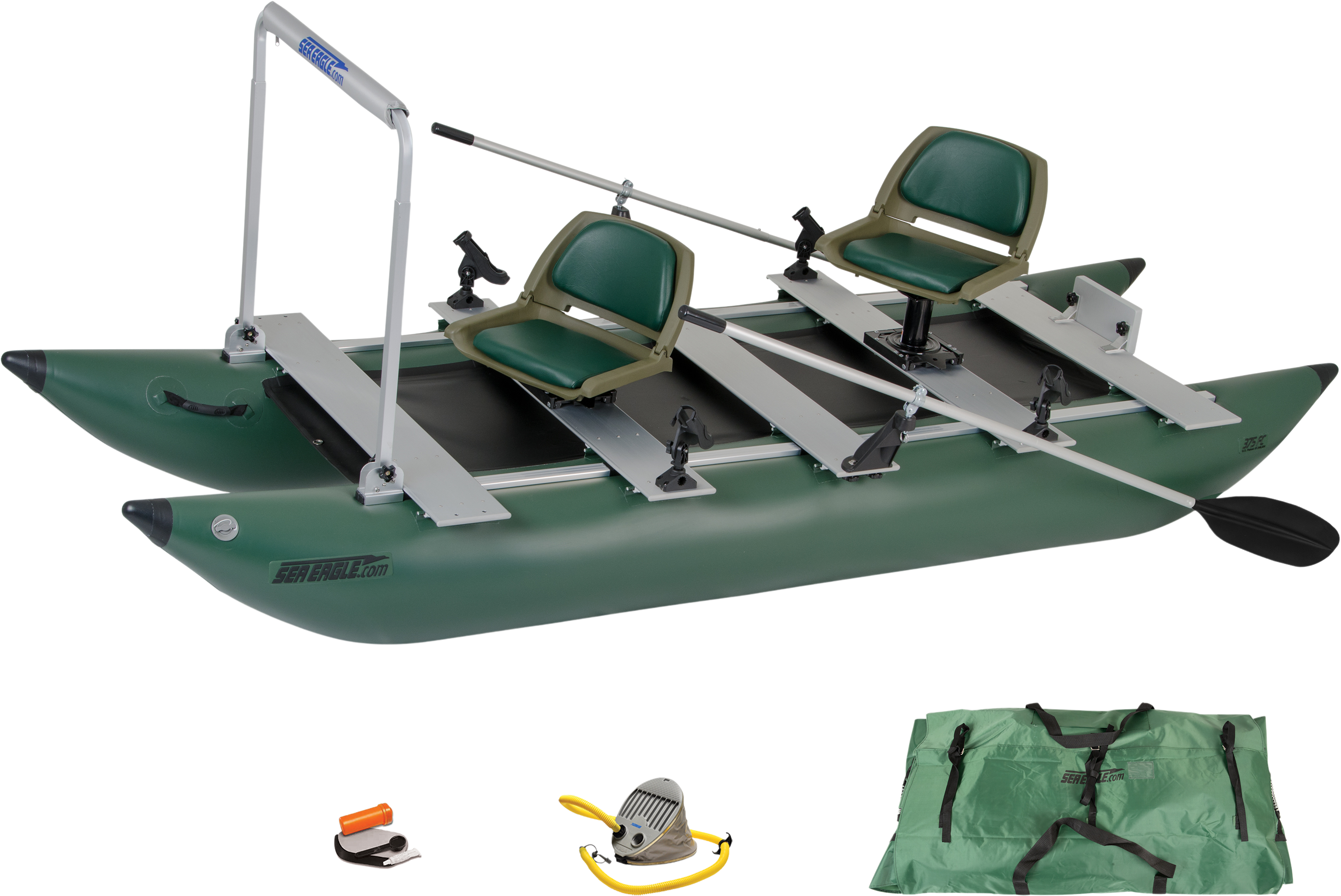 Sea Eagle 375FC FoldCat Inflatable Fishing Boat Pro Angler Guide Package (New)