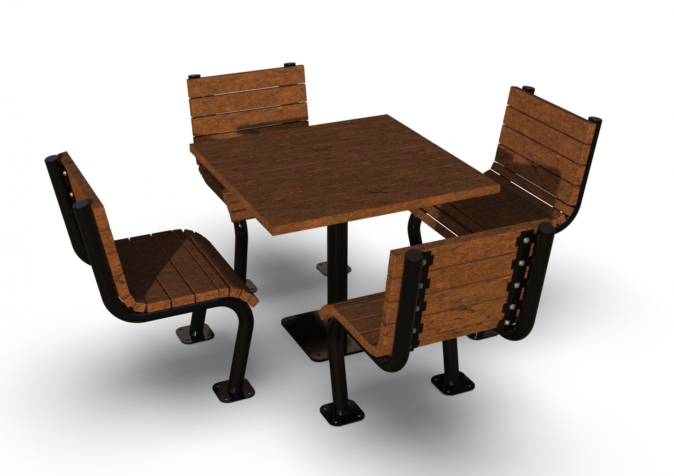 UltraSite 38.5" Denali Square Recycled Plastic Table, 4 Seat, Surface Mount