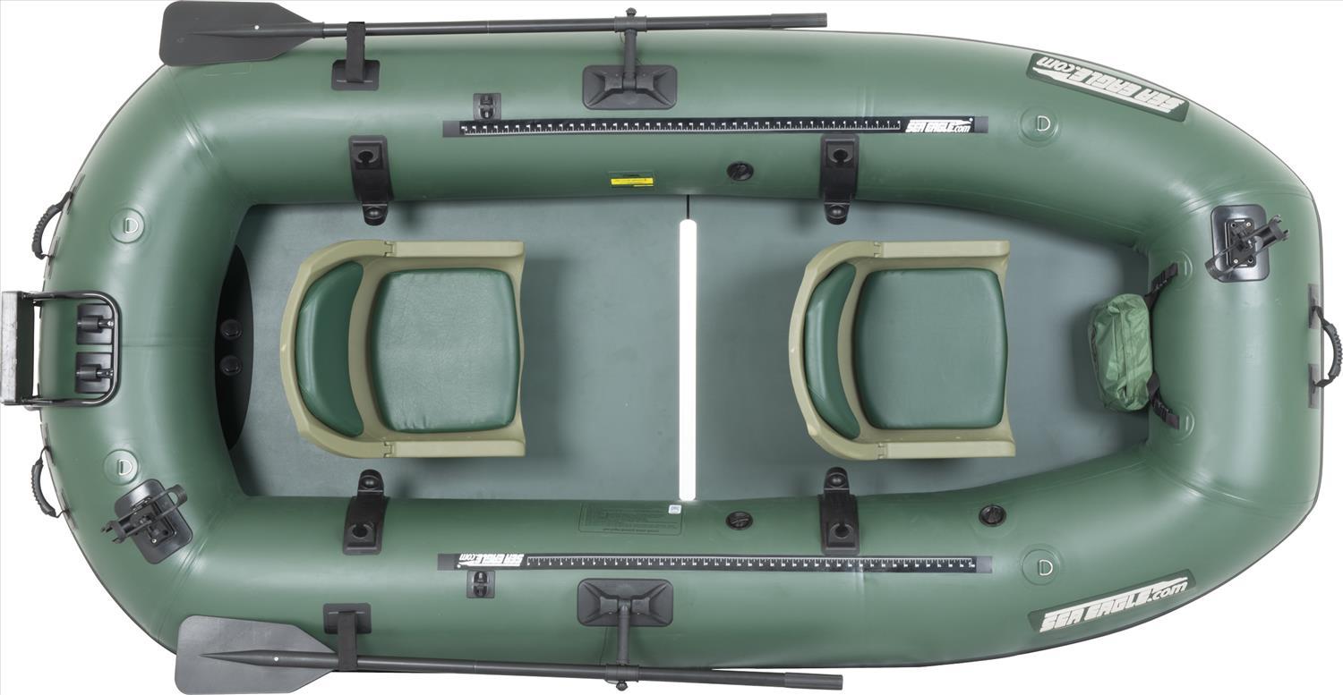 Sea Eagle Stealth Stalker STS10 Inflatable Portable Frameless Fishing Boat Pro Package, Green (New)