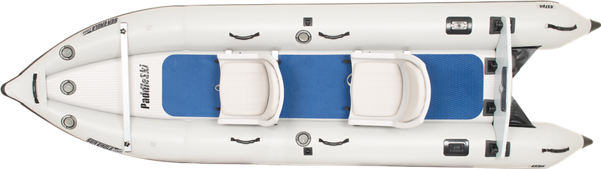 Sea Eagle 437PS PaddleSki Inflatable Catamaran Boat 2-Person Swivel Seat Package (New)