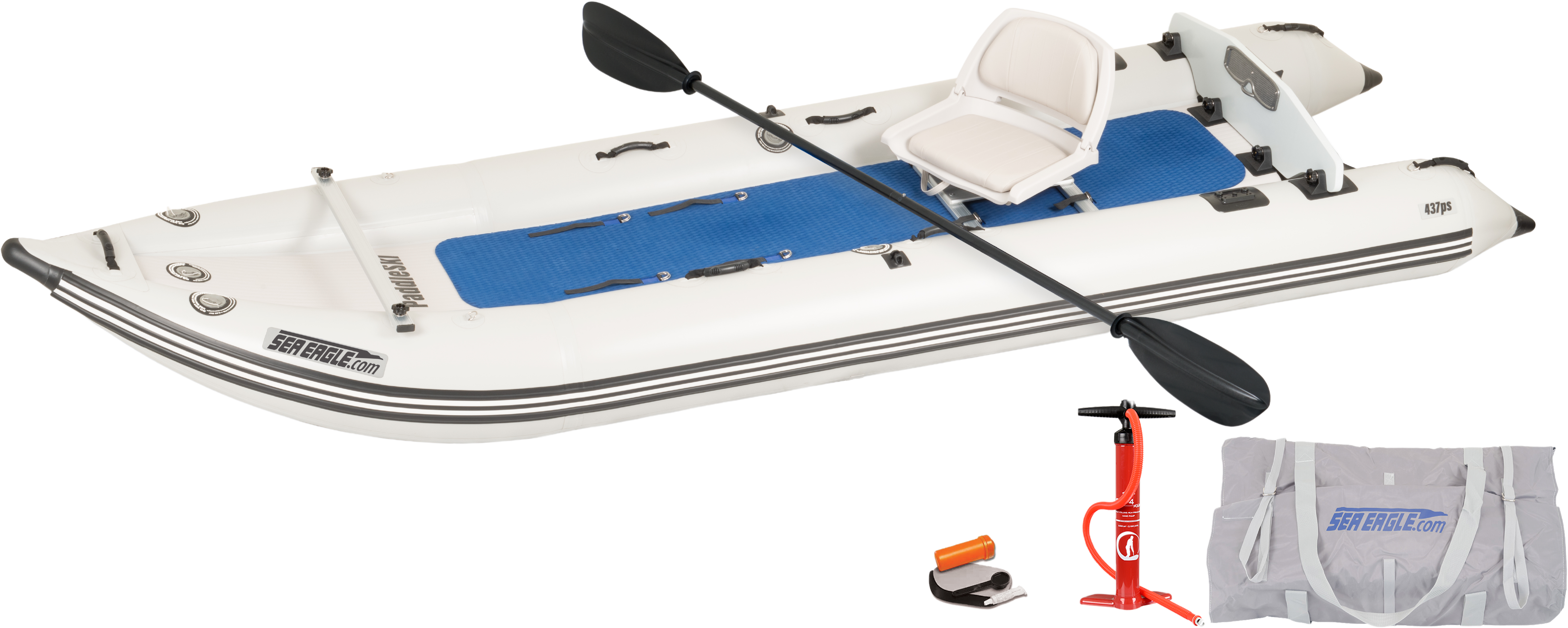 Sea Eagle 437PS PaddleSki Inflatable Catamaran Boat Solo Start-up Package (New)