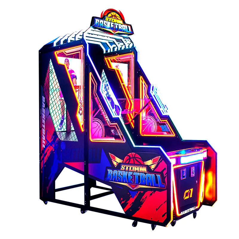 Creative Arcades Storm Basketball™ Digital Screen Shooting Arcade with Multi-Color Neon Lights