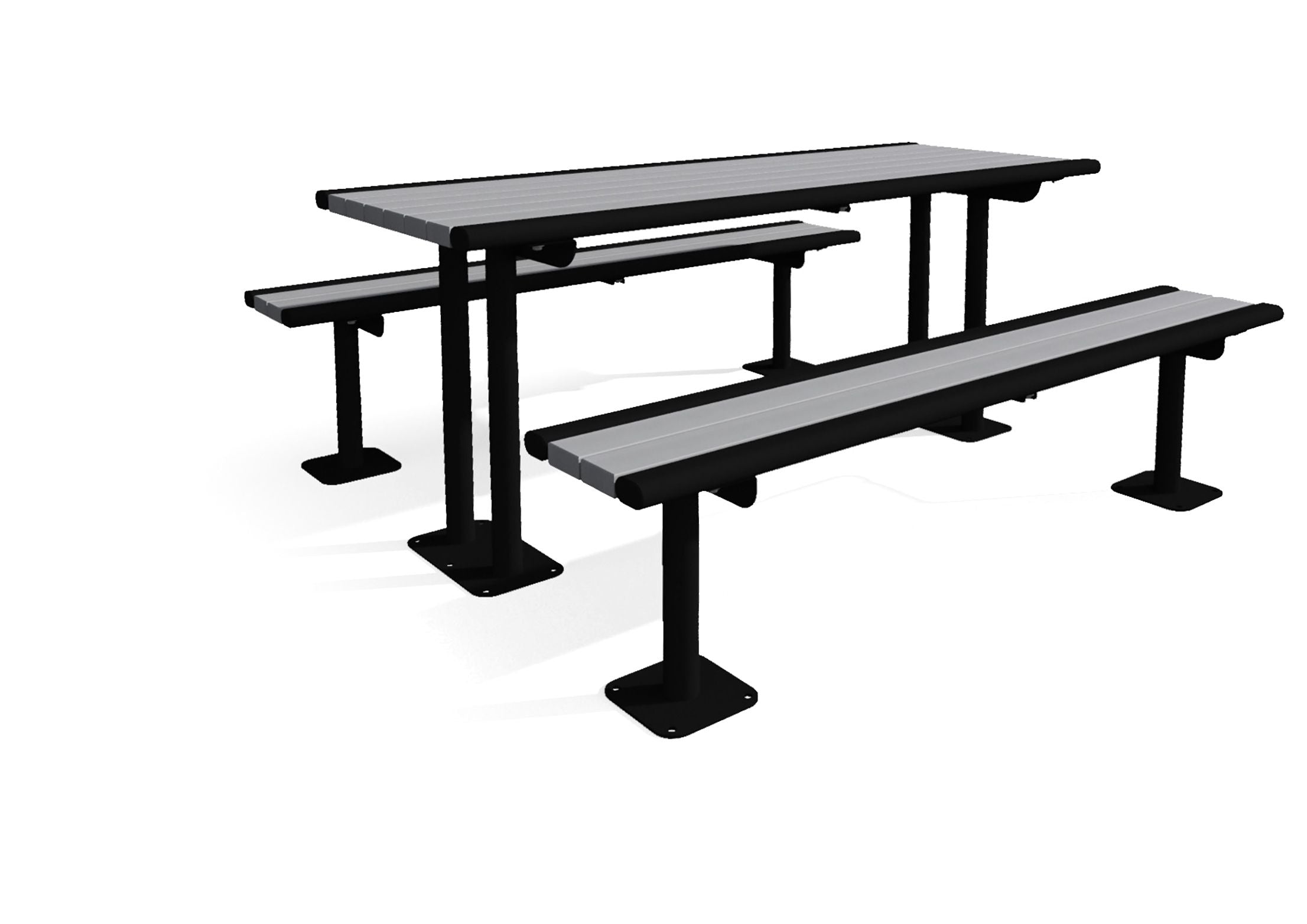 UltraSite 6' Richmond Recycled Multi-Pedestal Table, Inground