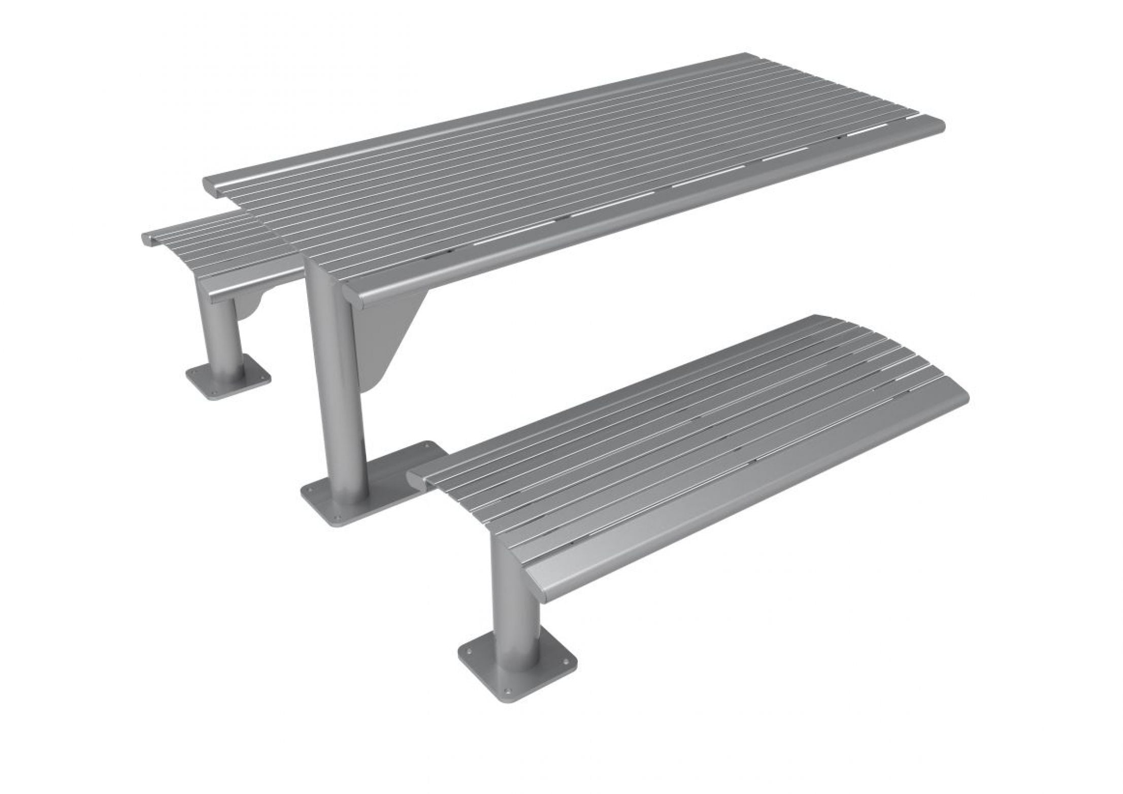 UltraSite 6' Phoenix Cantilever Horizontal Steel Slat Table