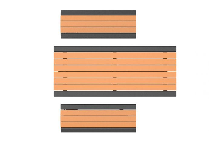UltraSite 6' Phoenix Cantilever Horizontal Steel Slat Table