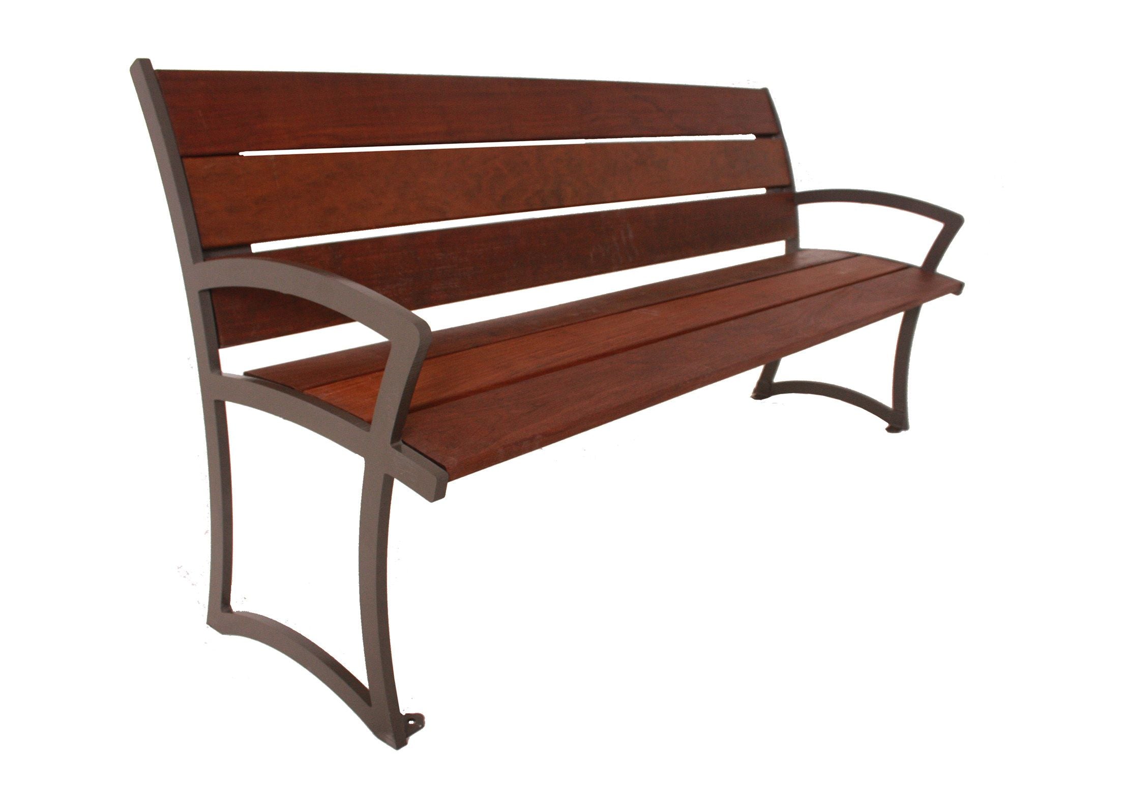 UltraSite 8' Madison Bench with Back Ipe Wood