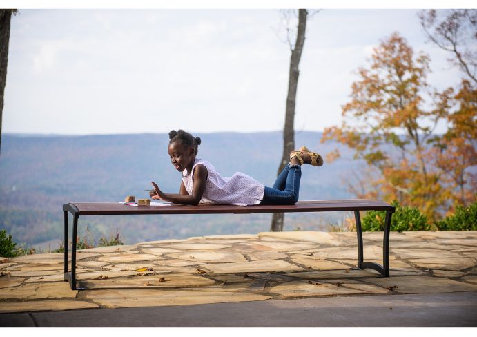 UltraSite 8' Madison Bench without Back, Powder Coated Steel