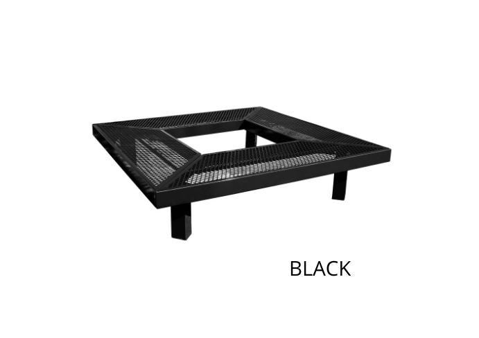 UltraSite 8' Geometric Mall Bench without Back, Perforated