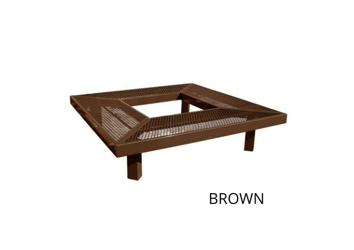 UltraSite 8' Geometric Mall Bench without Back, Perforated
