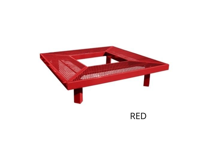 UltraSite 8' Geometric Mall Bench without Back, Perforated