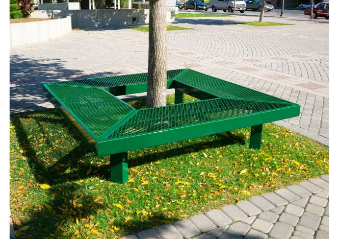 UltraSite 8' Geometric Mall Bench without Back, Diamond
