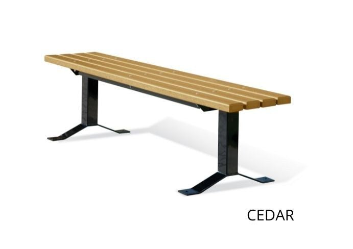 UltraSite 6' Recycled Bench without Back, 3 X 4 Planks
