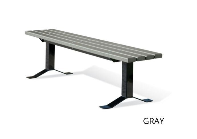 UltraSite 6' Recycled Bench without Back, 3 X 4 Planks
