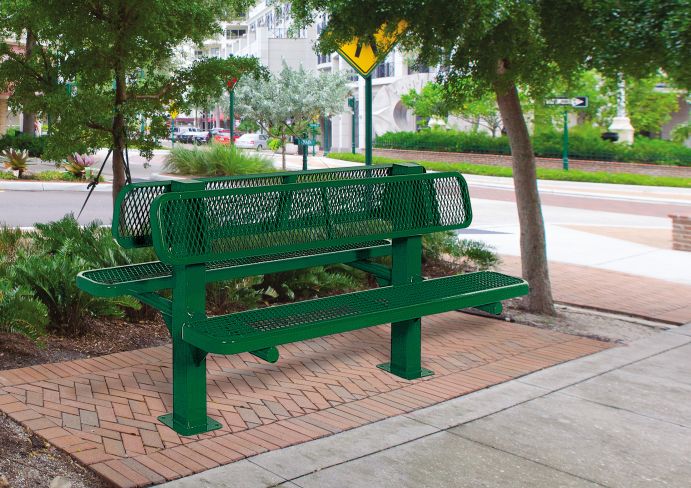 UltraSite 6' Double-Sided Bollard Style Bench, Diamond