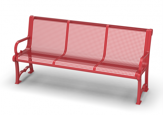 UltraSite 8' Charleston Bench with Back, Fiesta