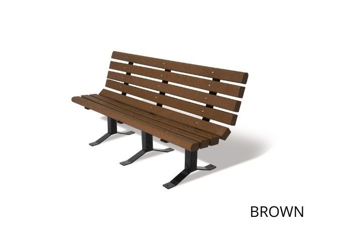 UltraSite 8' Recycled Bench with Back, 2 X 4 Planks