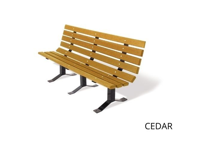 UltraSite 6' Recycled Bench with Back, 4 X 4 Planks