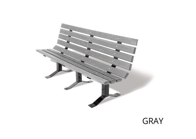 UltraSite 6' Recycled Bench with Back, 4 X 4 Planks