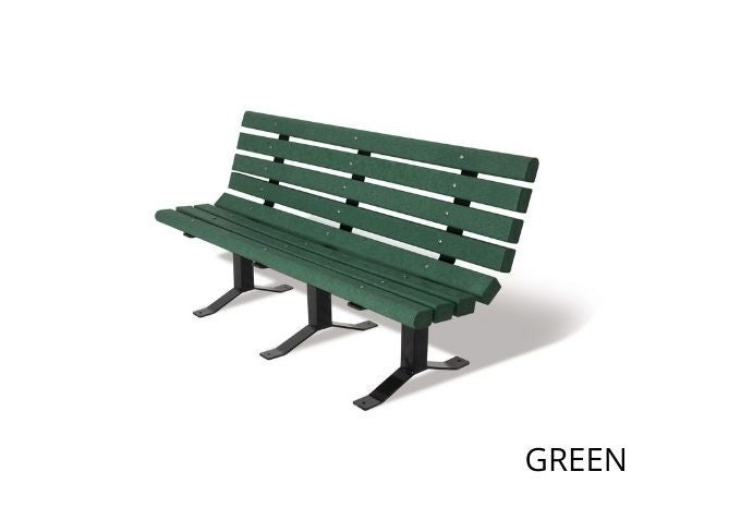 UltraSite 6' Recycled Bench with Back, 4 X 4 Planks
