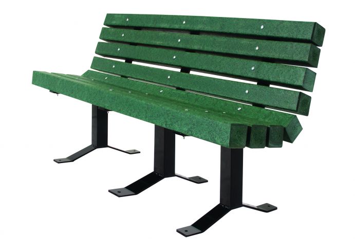 UltraSite 8' Recycled Bench with Back, 2 X 4 Planks