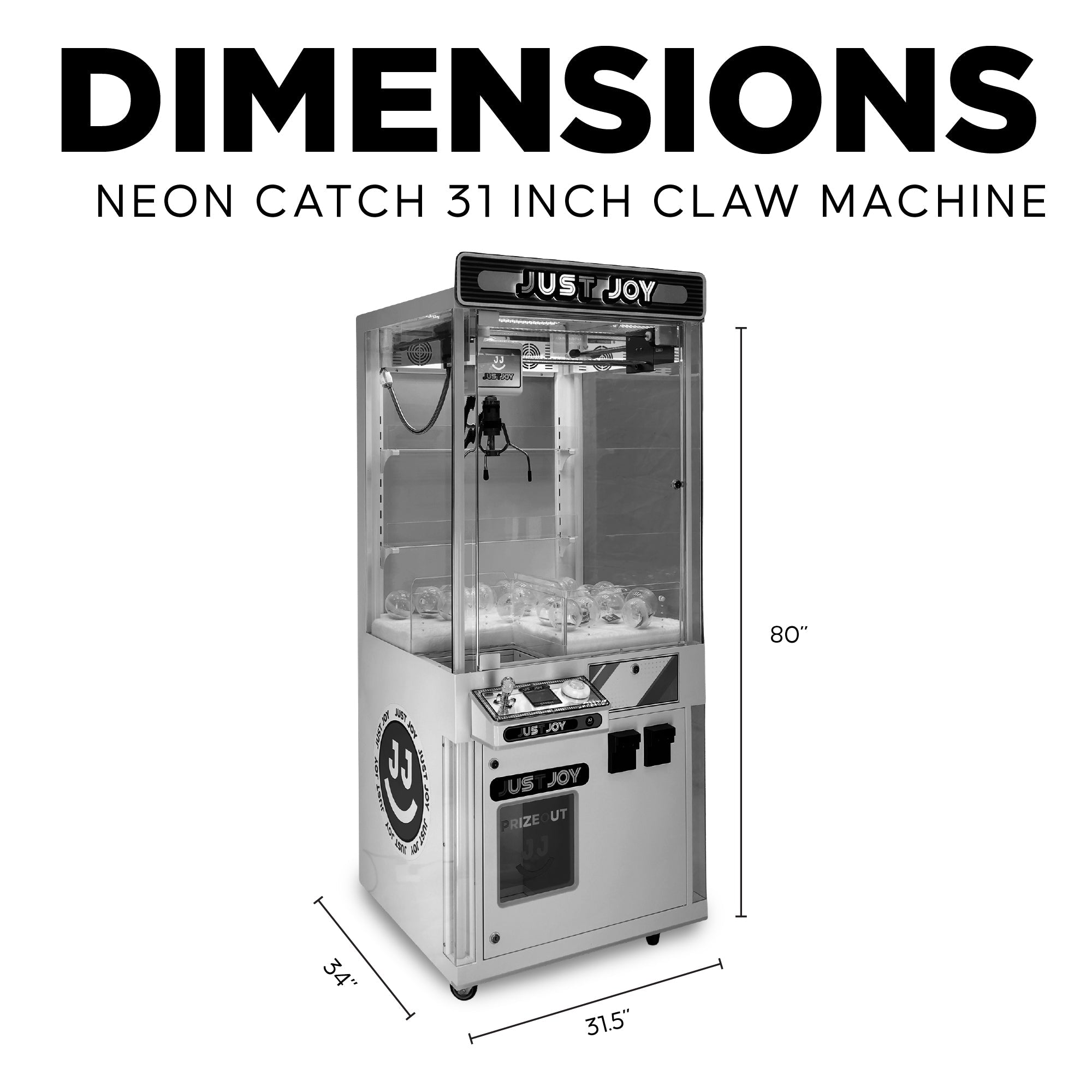 Creative Arcades Neon Catch 31" Claw Machine with Neon Lights