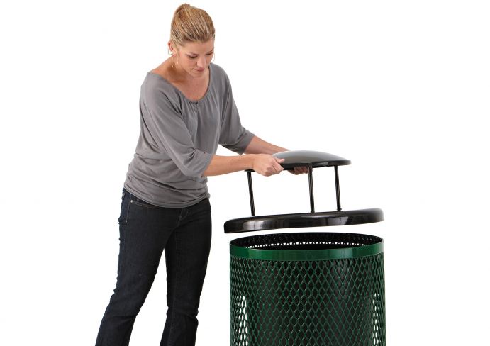 UltraSite 55 Metal Trash Receptacle, Slat