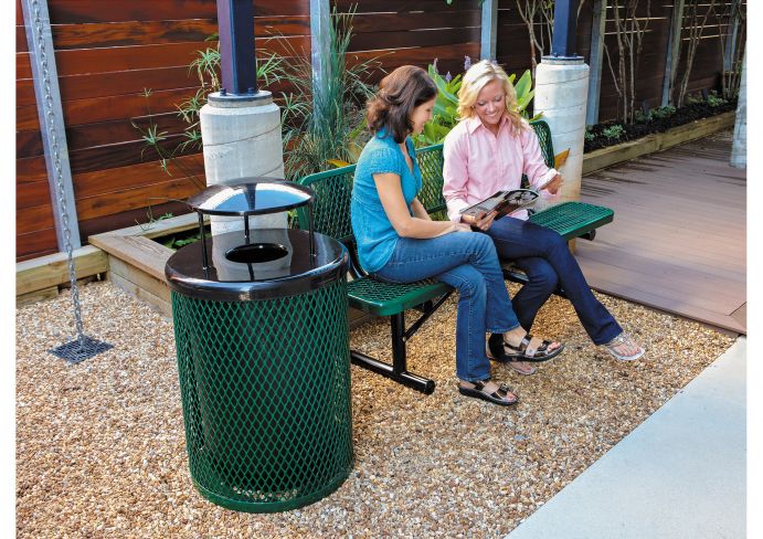 UltraSite 55 Metal Trash Receptacle, Slat