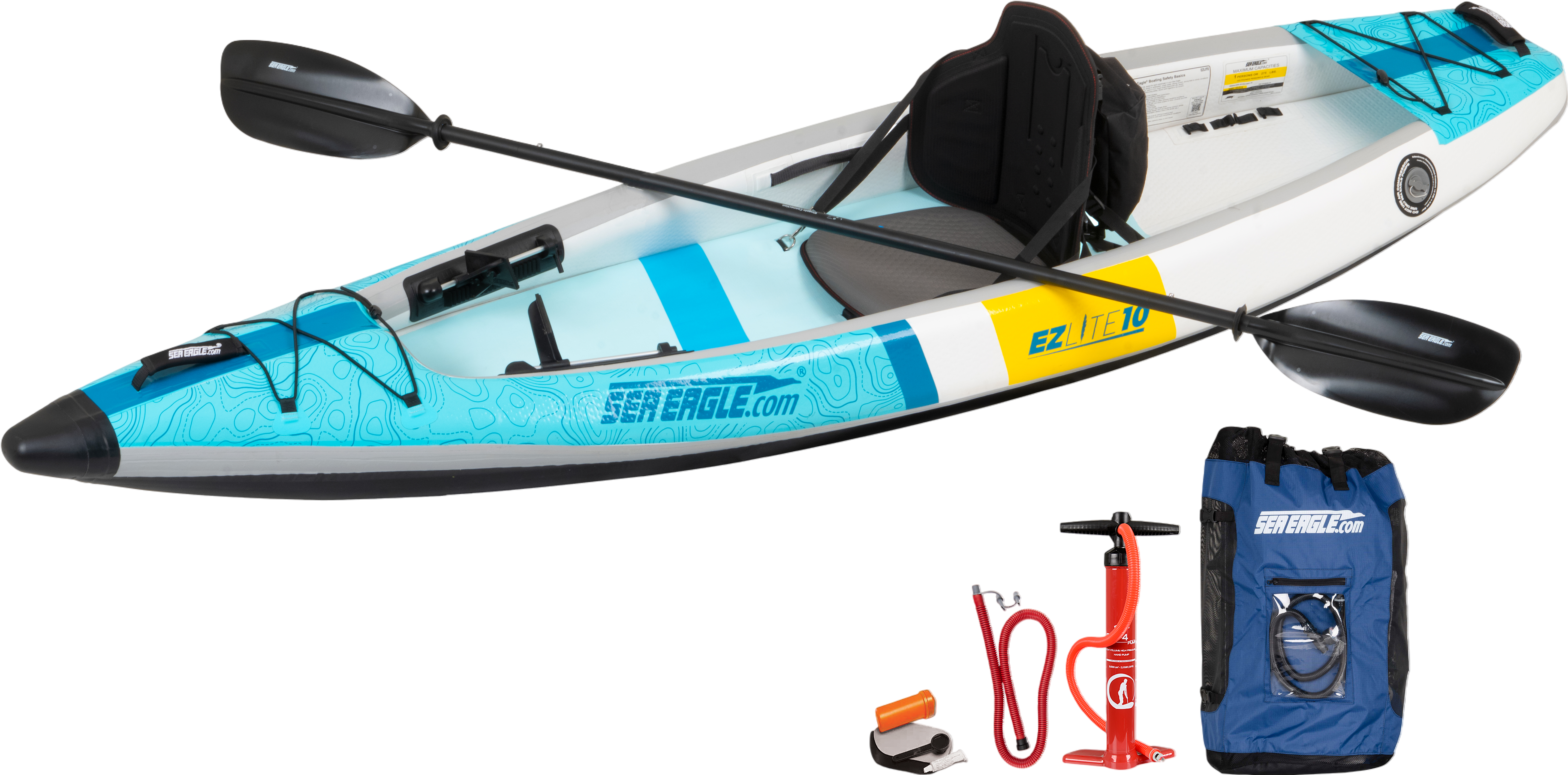 Sea Eagle EZLite10 10' Inflatable Kayak Pro Carbon Package (New)