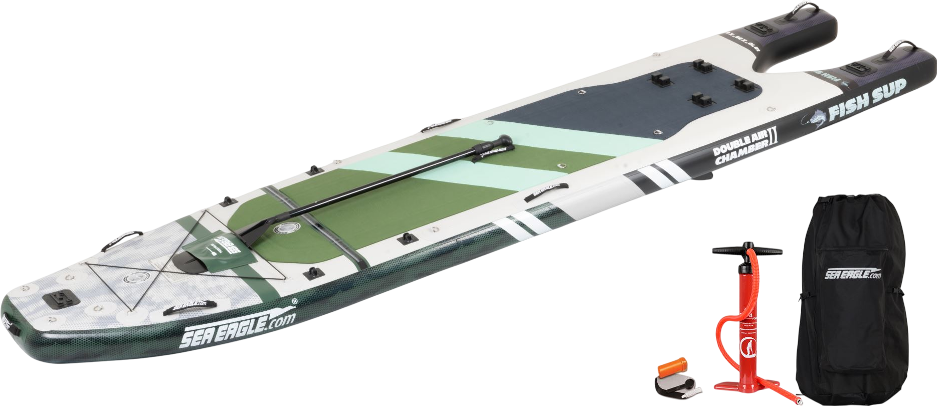 Sea Eagle FishSUP 1210 12'10" Inflatable Fishing Stand-Up Paddleboard Start Up Package (New)