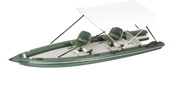 Sea Eagle FishSkiff 16 Inflatable Fishing Boat 2-Person Swivel Seat Canopy Package (New)