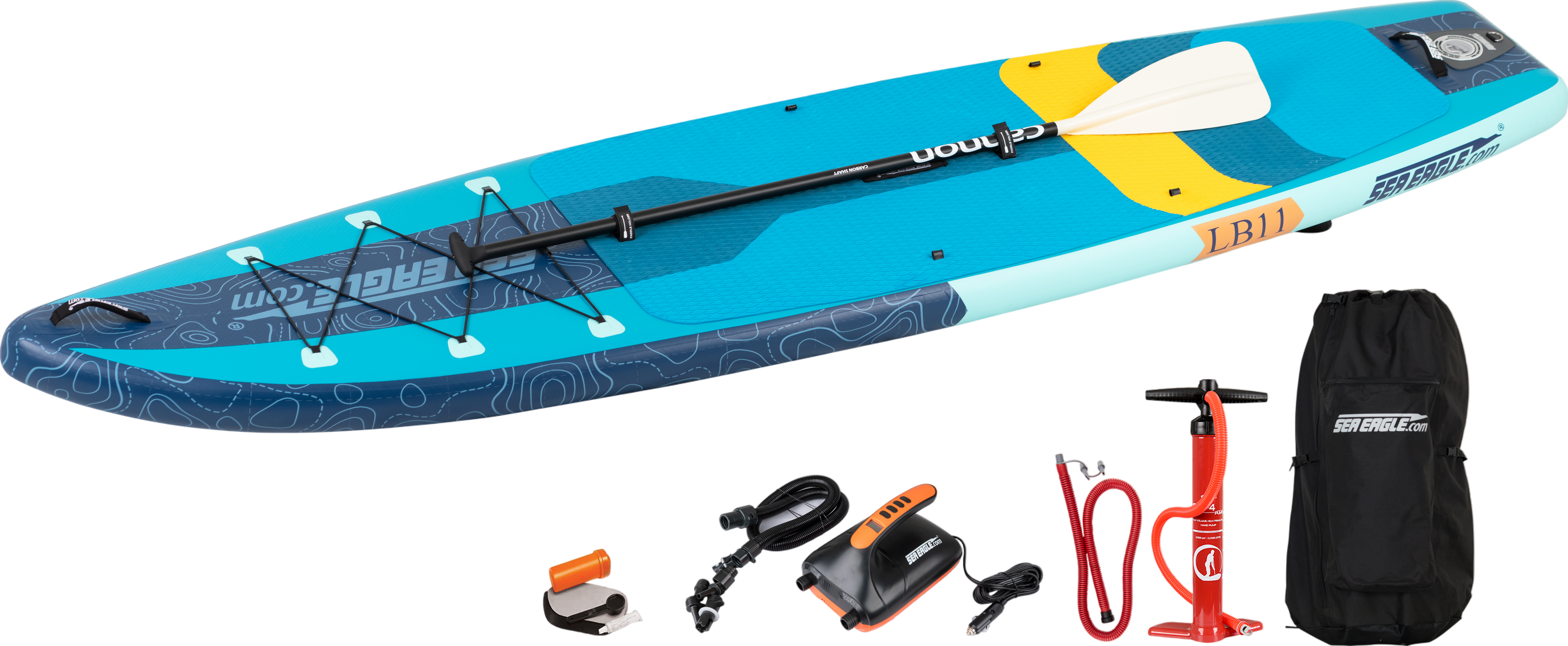 Sea Eagle LongBoard 11 Inflatable Board Electric Pump Package (New)