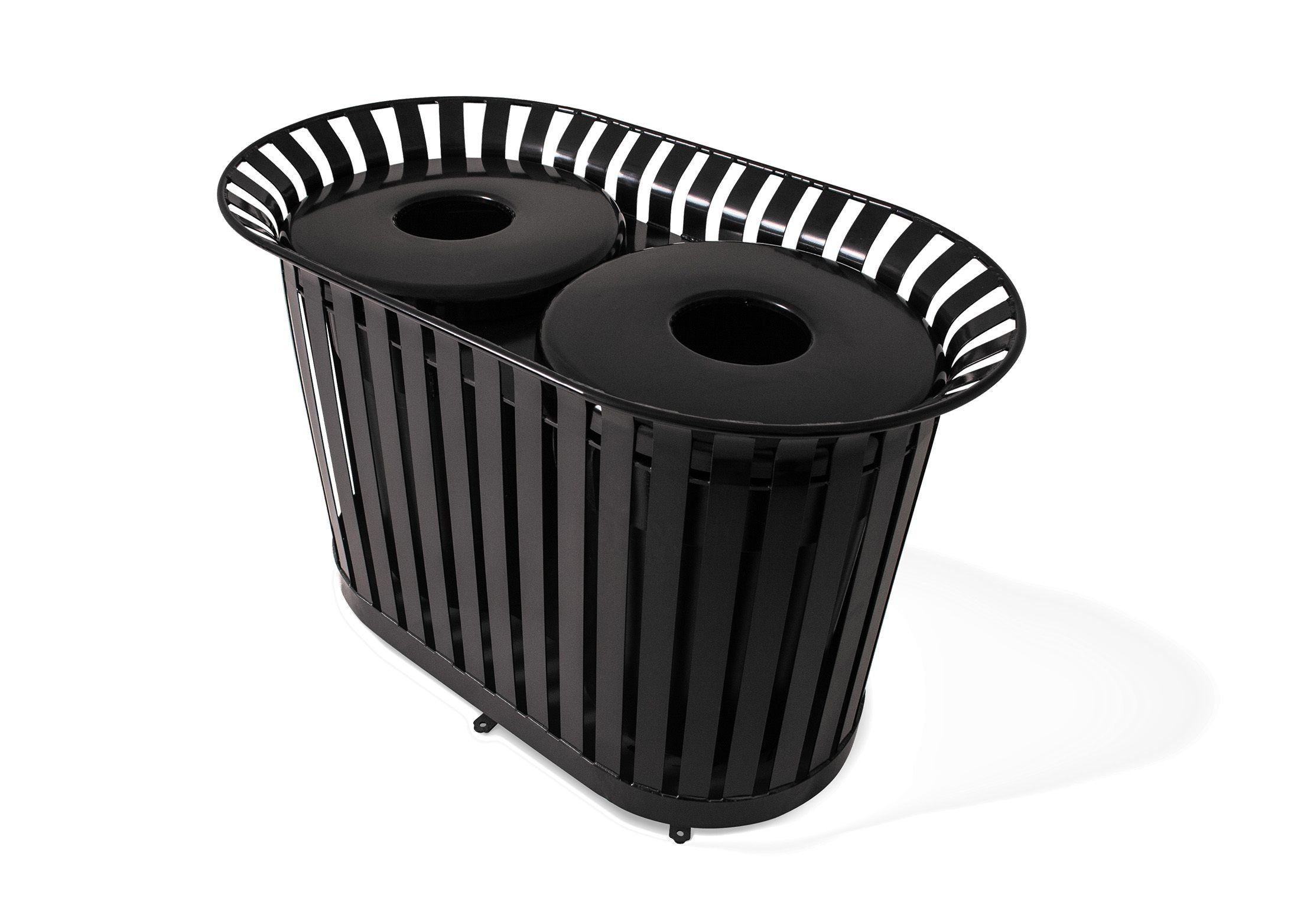 UltraSite 72 Gallon Dual Lexington Receptacle Flat Top Lid , Slat
