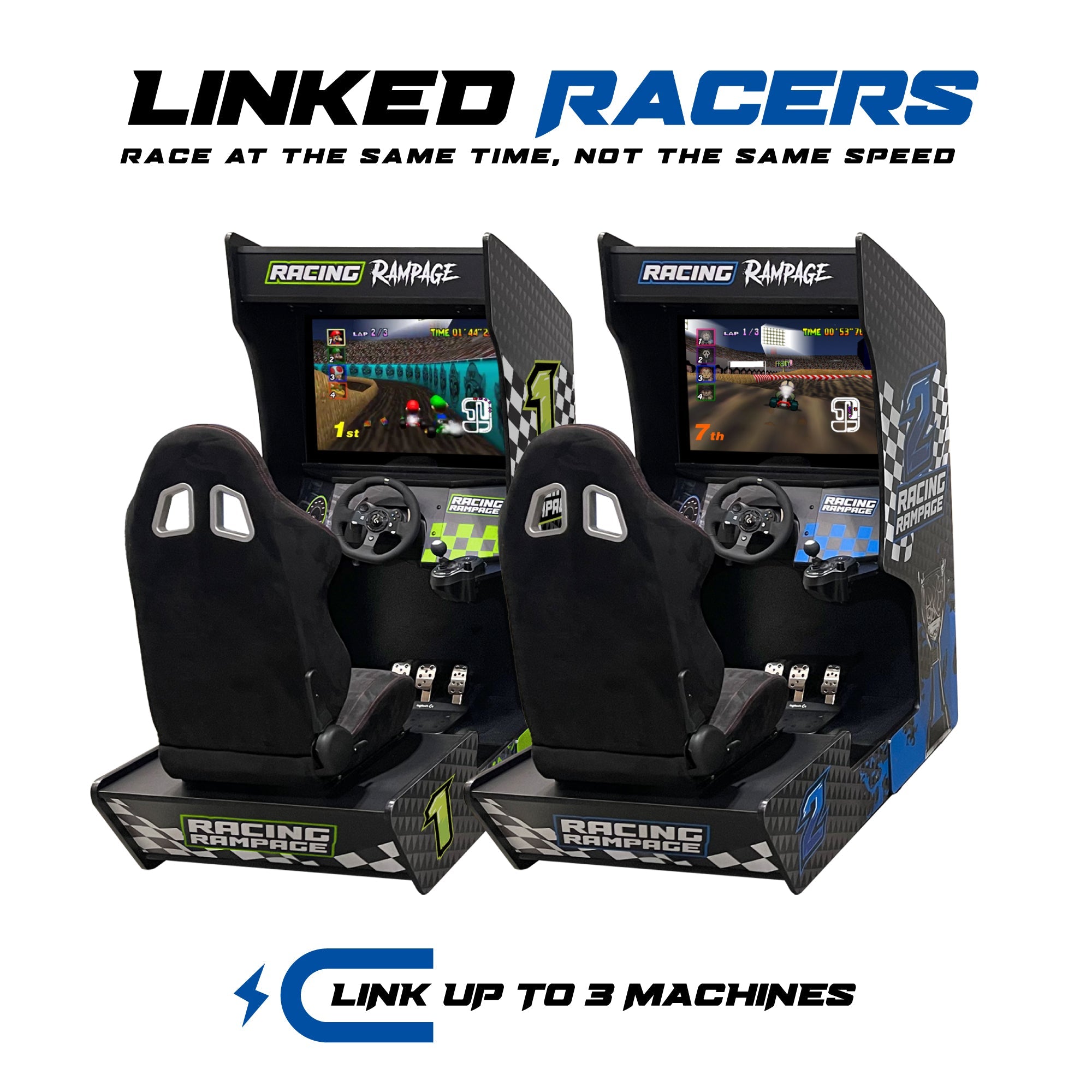 Creative Arcades Racing Rampage Sit-Down Racing Arcade Machine Set