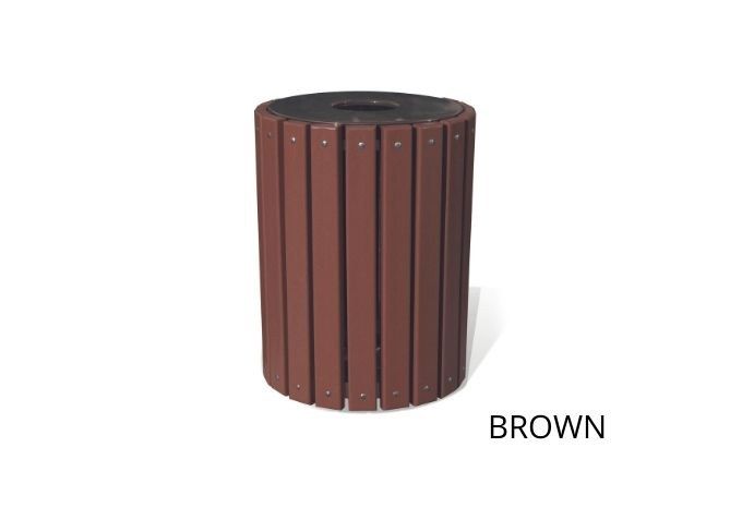 UltraSite 32 Gallon Round Receptacle, Recycled Plastic