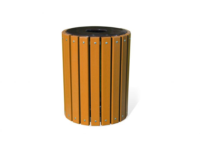 UltraSite 32 Gallon Round Receptacle, Recycled Plastic