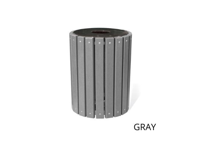 UltraSite 32 Gallon Round Receptacle, Recycled Plastic