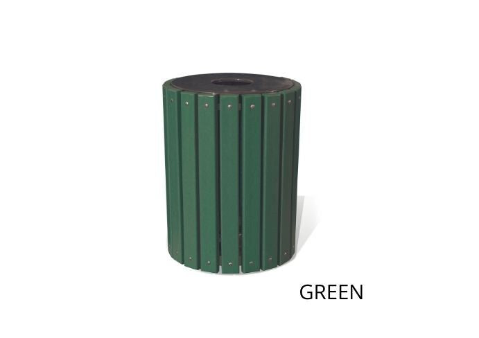 UltraSite 32 Gallon Round Receptacle, Recycled Plastic