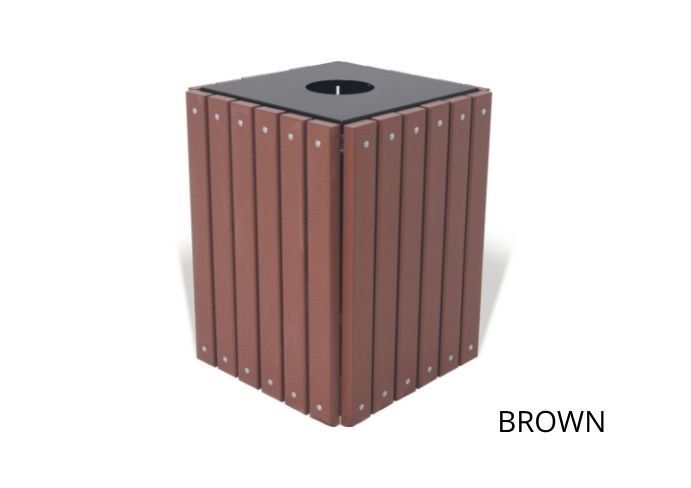 UltraSite 32 Gallon Square Receptacle, Recycled Plastic