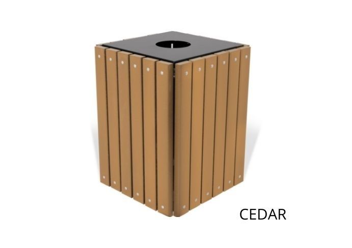 UltraSite 32 Gallon Square Receptacle, Recycled Plastic