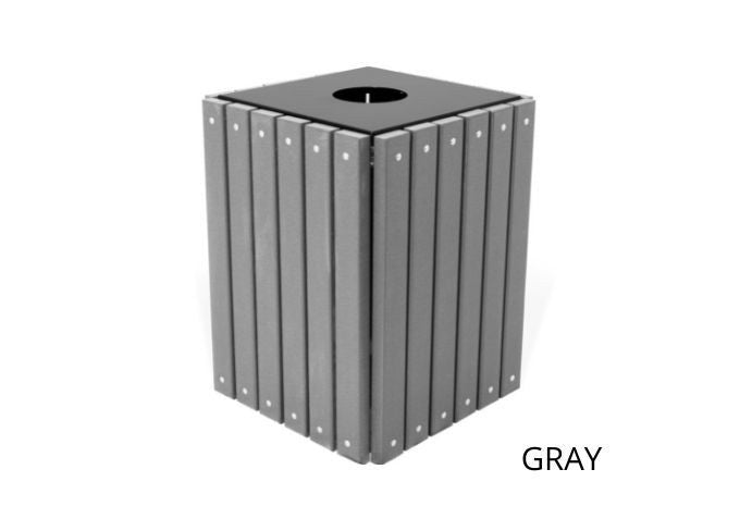UltraSite 32 Gallon Square Receptacle, Recycled Plastic