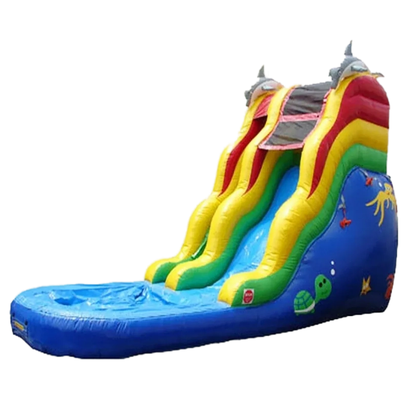 Bounce Horizon 16ft Dolphin Sea Inflatable Water Slide with Pool