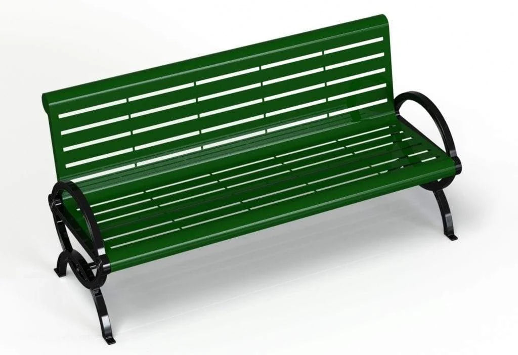 UltraSite 6' Durham Bench, With Back Horizontal Slat