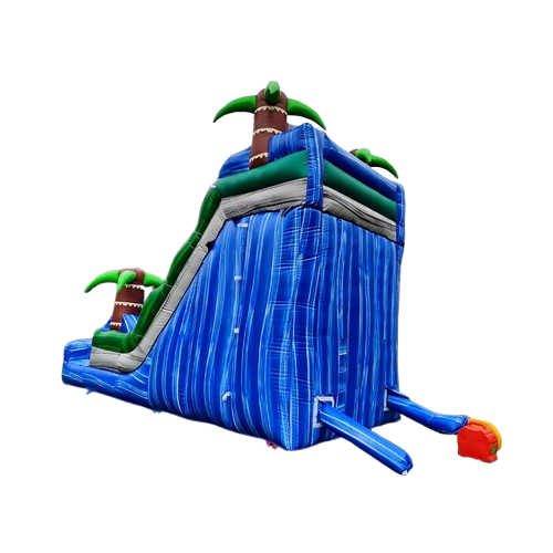Bounce Horizon 16ft Big Tropical Single Lane Inflatable Water Slide with Pool