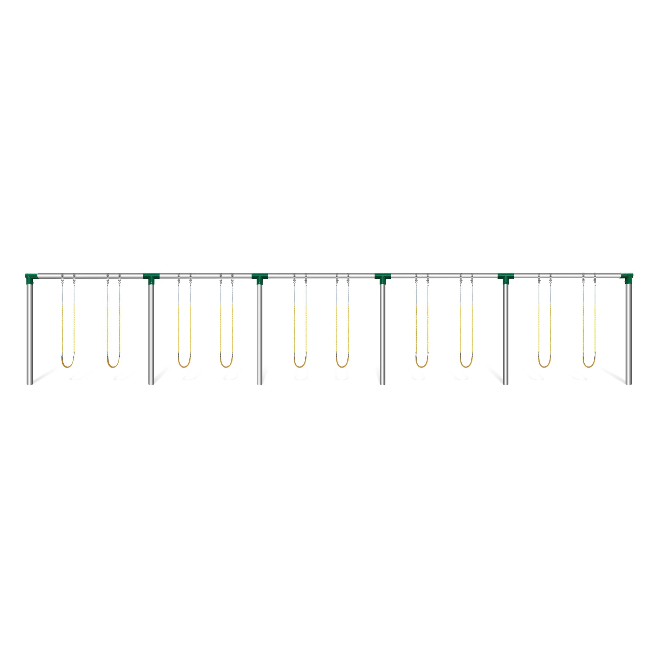 Jensen Swing H5810 – Heavy Duty 8′ High – 10 Swing – 5 Bay – 5″ Pipe (Commercial Grade)